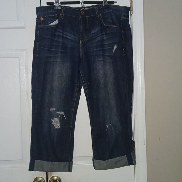 Dear John  Jesse Boyfriend distressed jean capris cropped jeans  Sz 31 NWOT - Picture 1 of 9